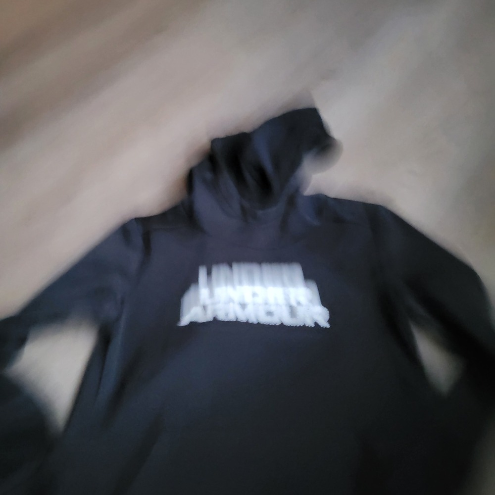Under Armour Boys Hoodie Size Medium Black Recycled Polyester Athletic Fleece